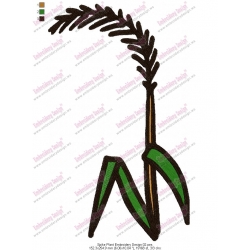 Spike Plant Embroidery Design 02